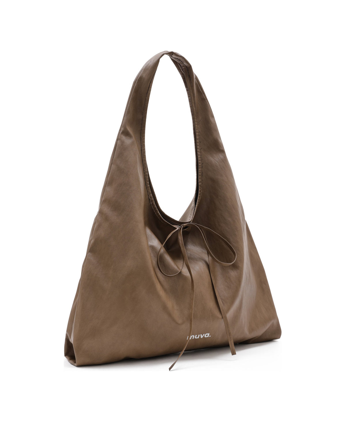 Roly-Poly Pleat Tote in Nut Brown, product view 4