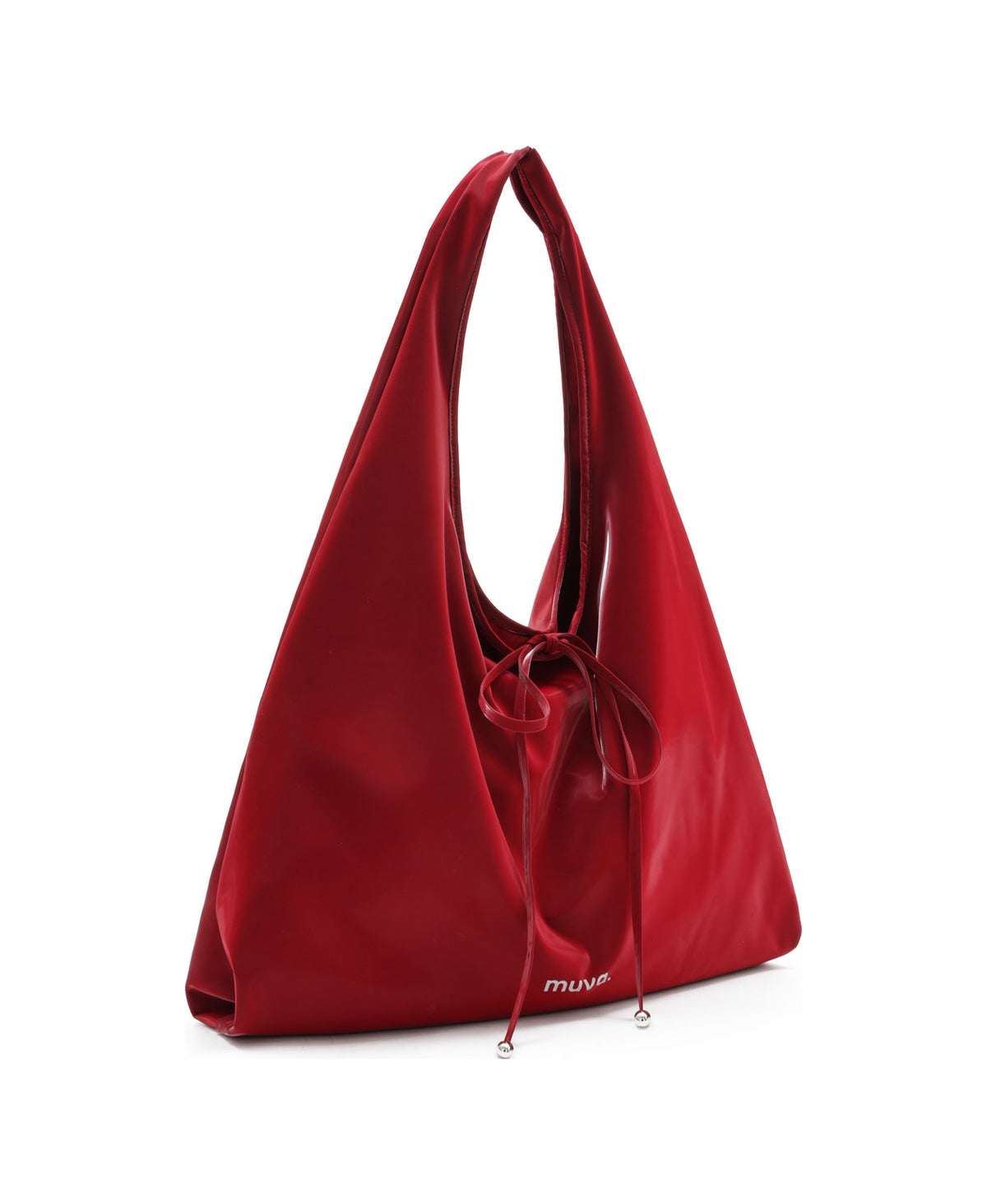 Roly-Poly Pleat Tote in Red, product view 5