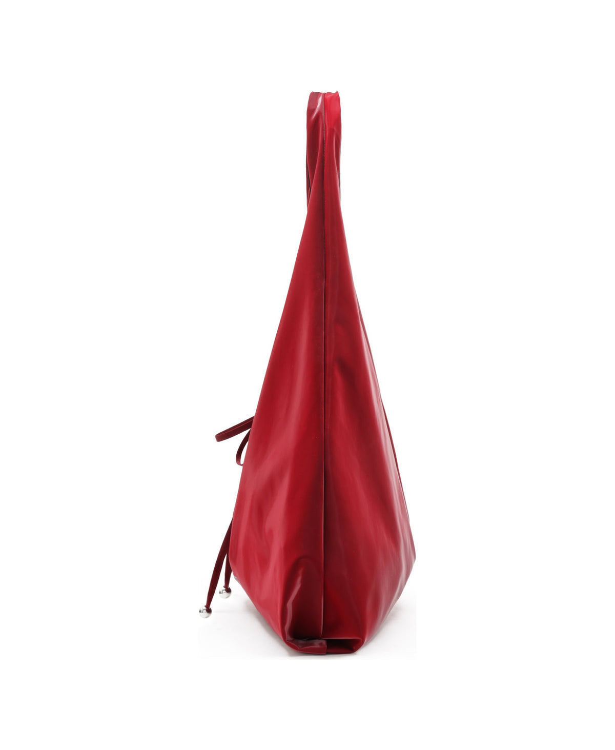 Roly-Poly Pleat Tote in Red, product view 6