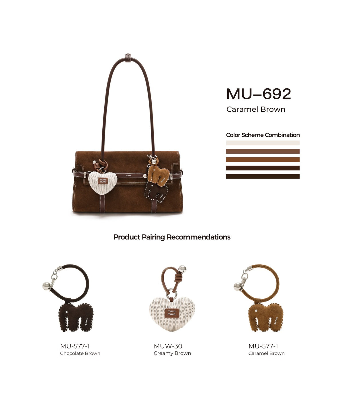Hopscotch Tales Hopscotch Shoulder Bag · Caramel Brown with its matching charms: official pairing guide