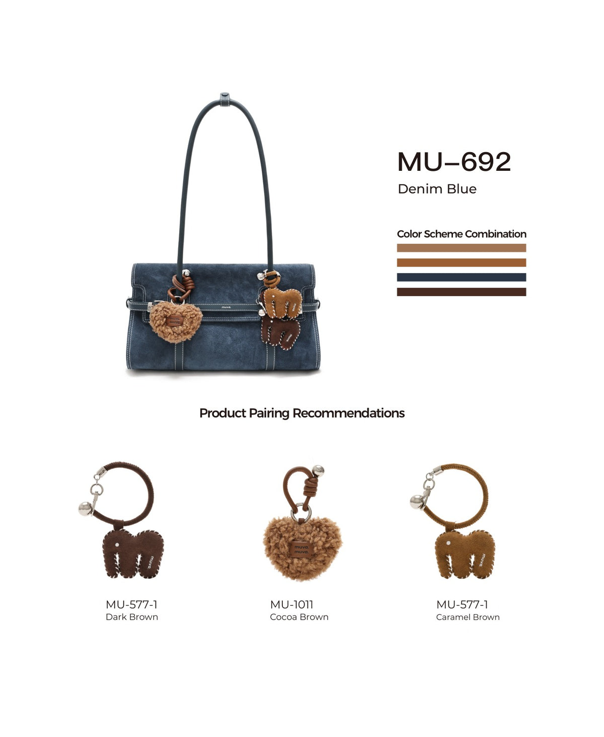 Hopscotch Tales Hopscotch Shoulder Bag · Denim Blue with its matching charms: official pairing guide