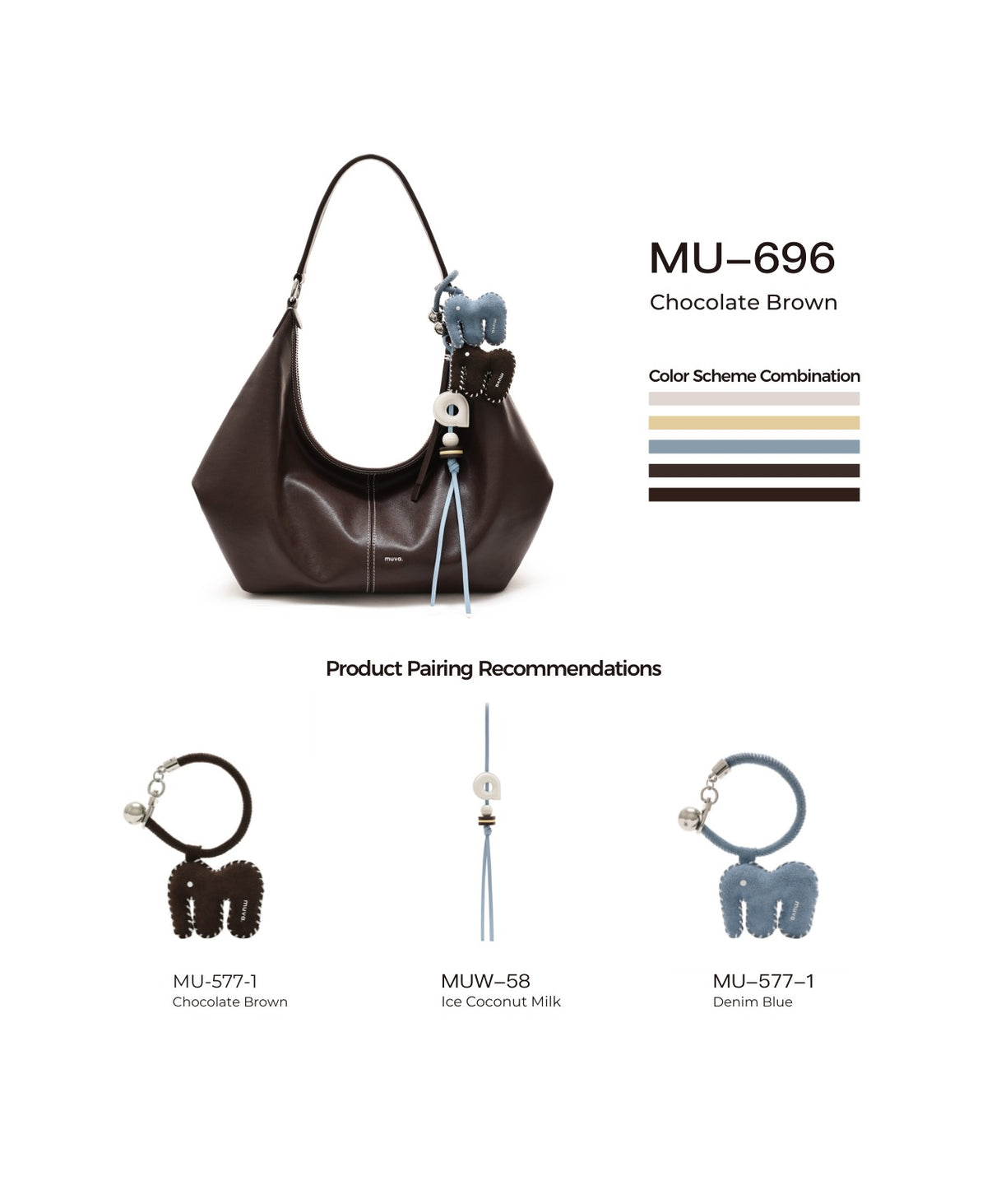 Companion Slouch Hobo Bag · Chocolate Brown with its matching charms: official pairing guide