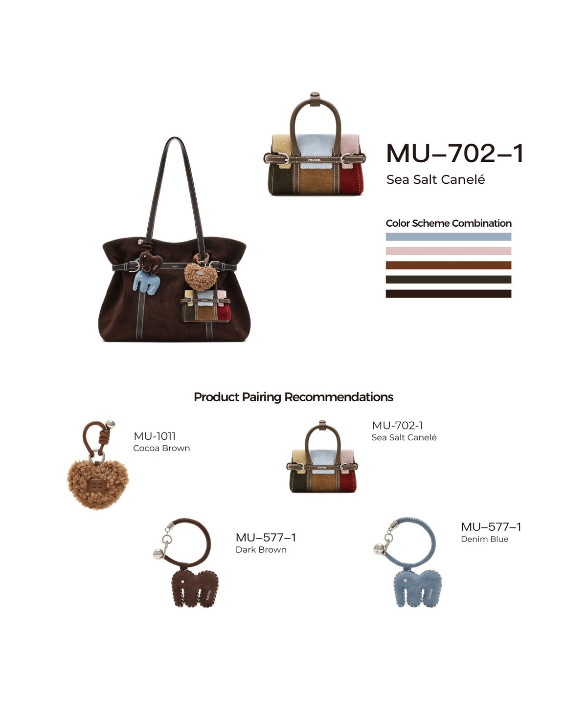 Hopscotch Tales Mini Hopscotch Pouch · Patchwork · Sea Salt Canelé with its matching charms: official pairing guide