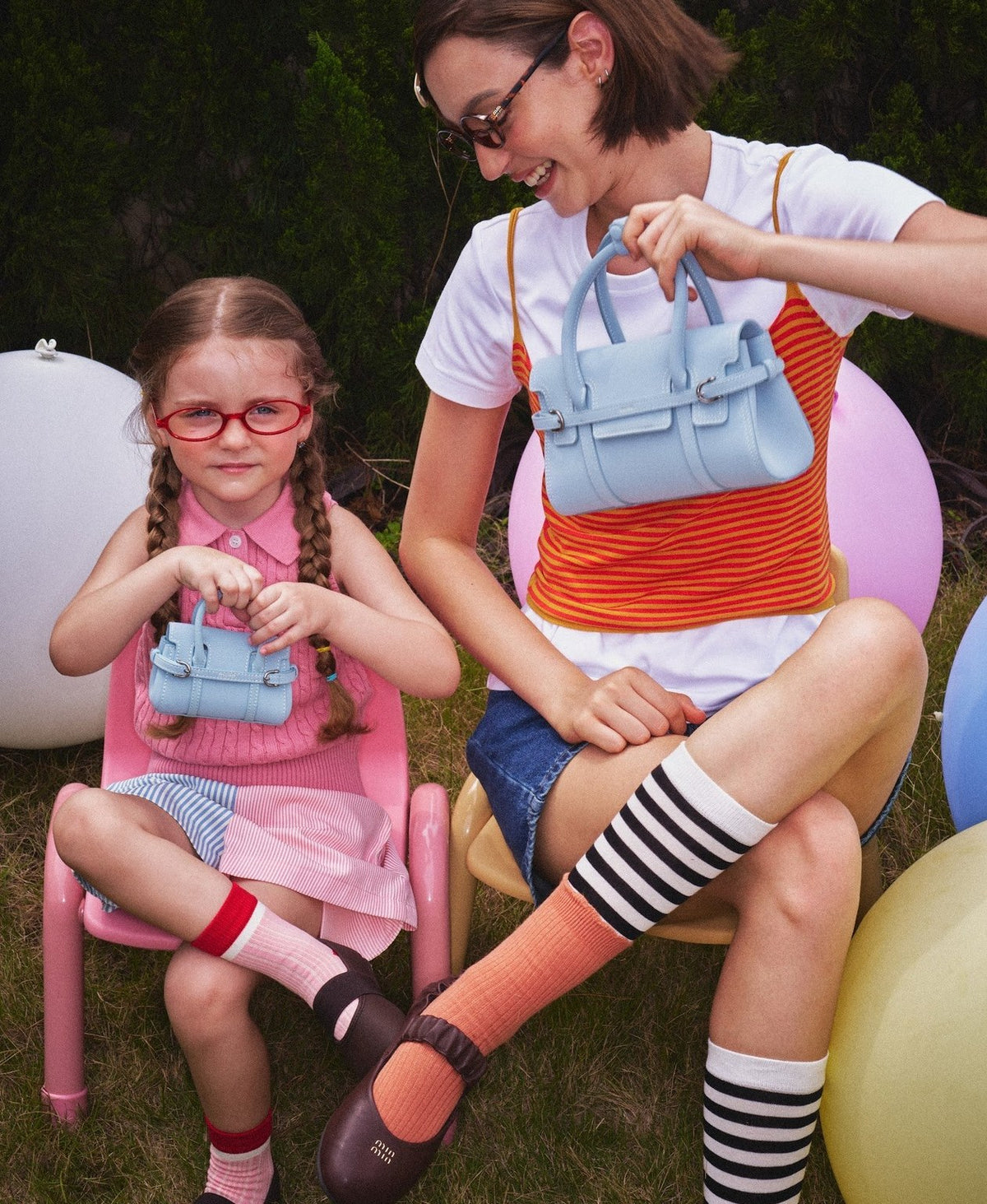Hopscotch Tales Mini Hopscotch Pouch · Leather · Sky Blue