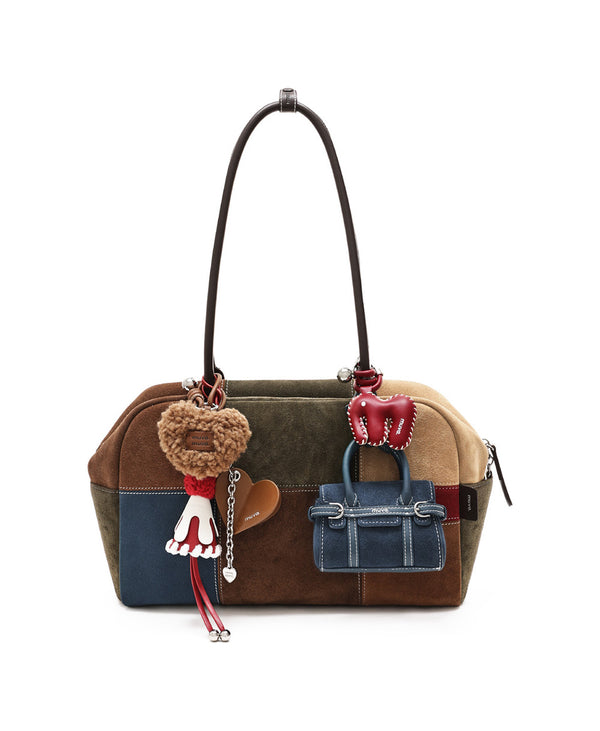 Hopscotch Tales Mini Hopscotch Pouch · Suede · Denim Blue
