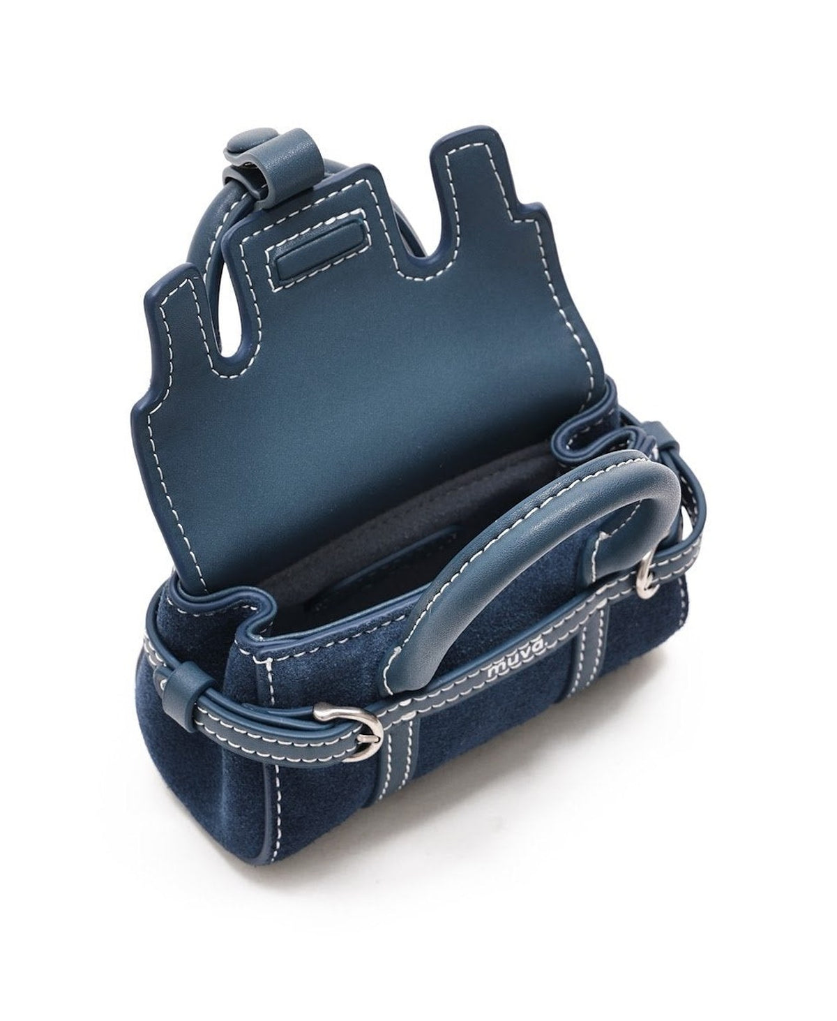 Hopscotch Tales Mini Hopscotch Pouch · Suede · Denim Blue