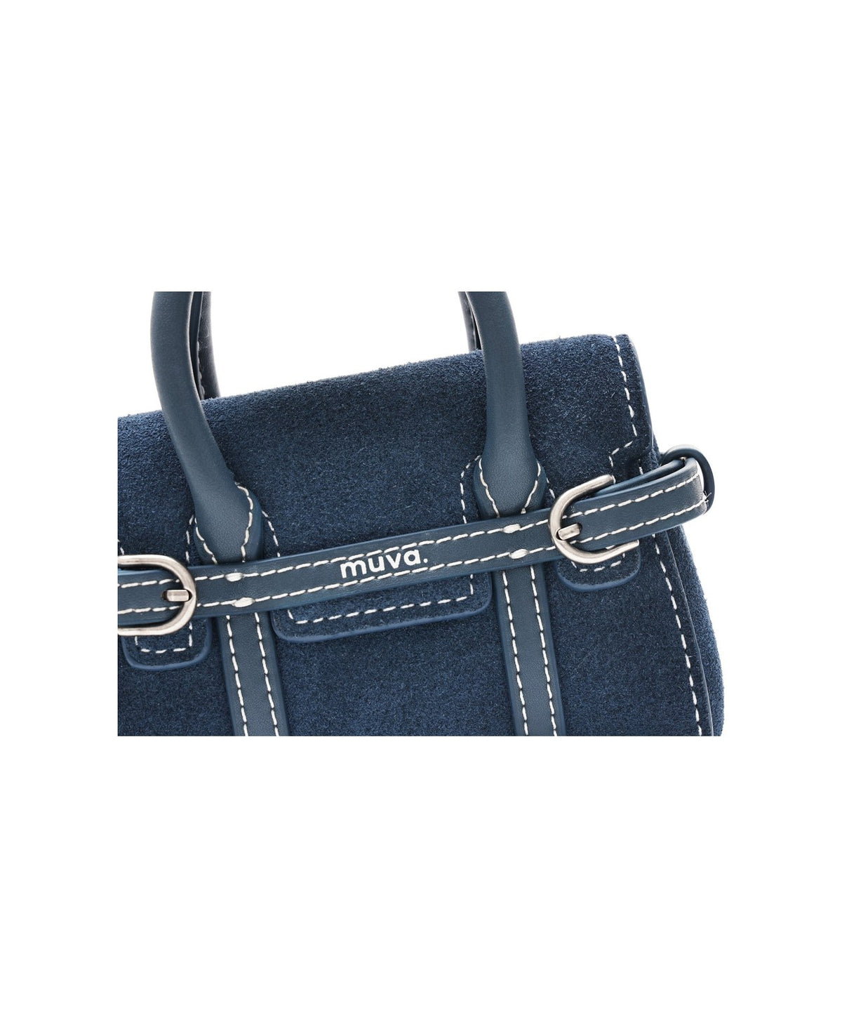 Hopscotch Tales Mini Hopscotch Pouch · Suede · Denim Blue