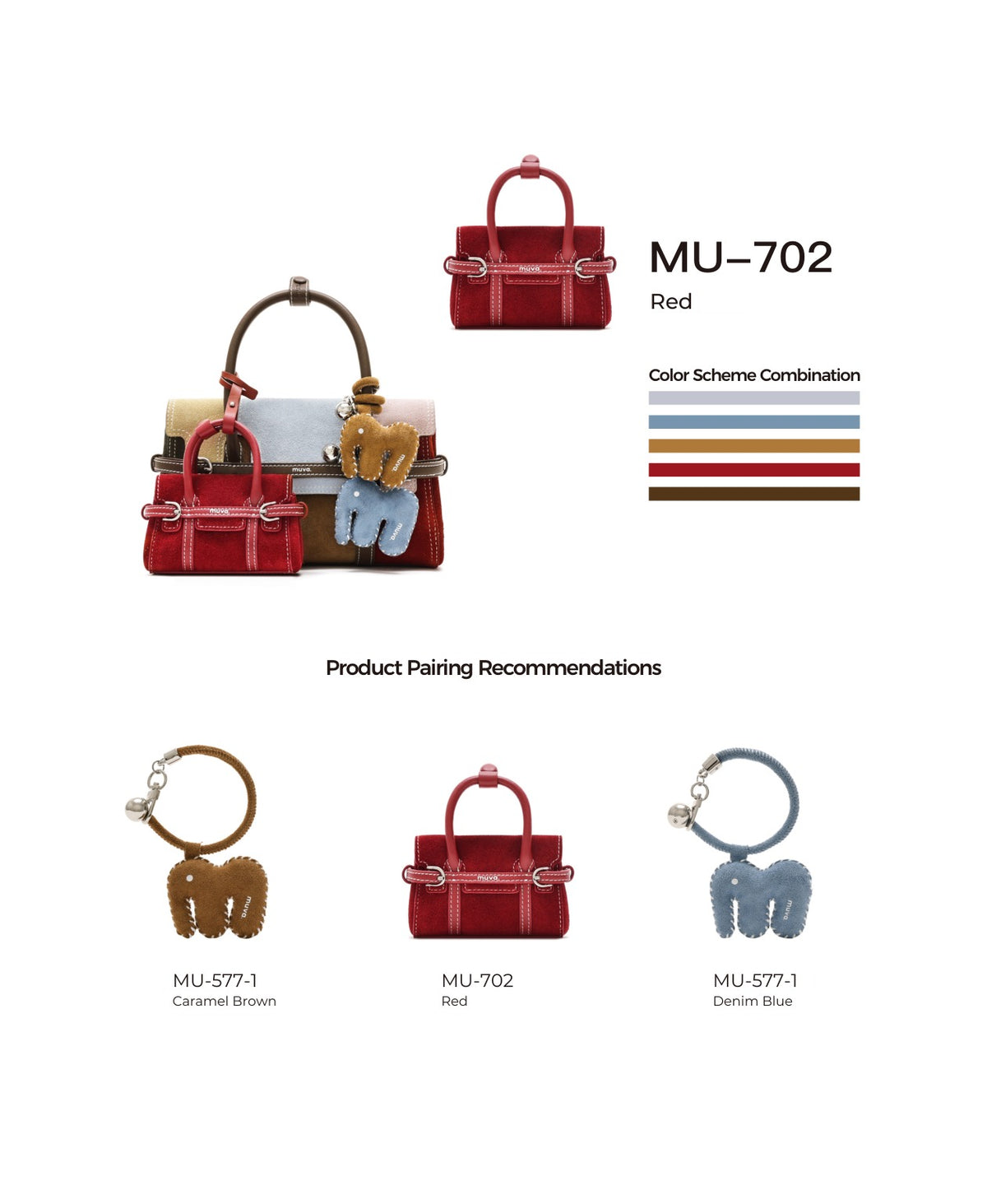 Hopscotch Tales Mini Hopscotch Pouch · Suede · Red with its matching charms: official pairing guide