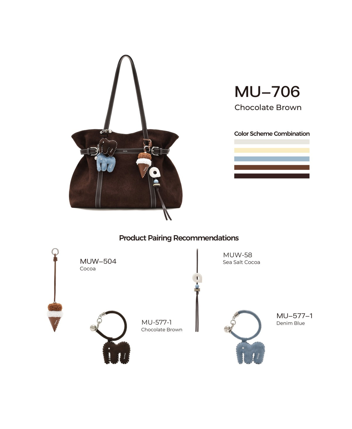 Siu Mai Tote Bag · Chocolate Brown with its matching charms: official pairing guide