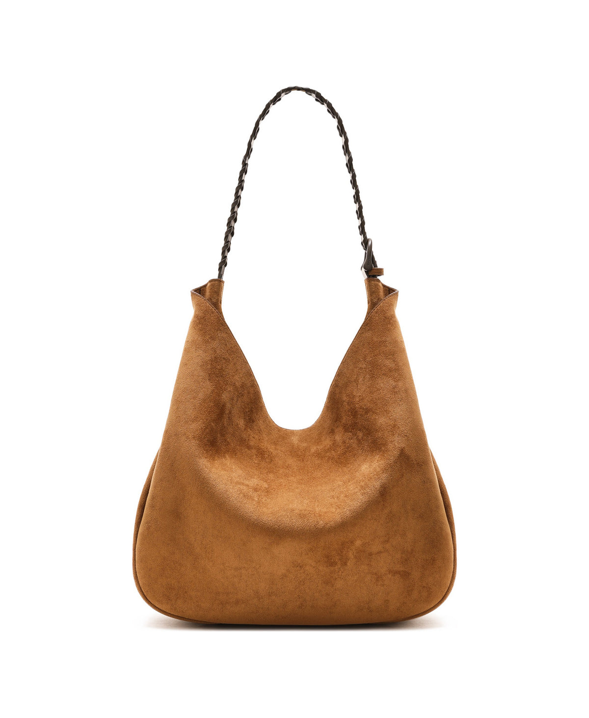 Companion Lace-Up Hobo Bag in Caramel Brown, product view 8