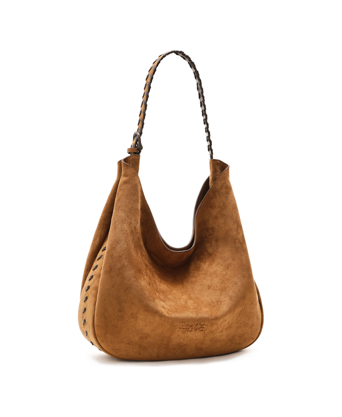 Companion Lace-Up Hobo Bag in Caramel Brown, product view 9