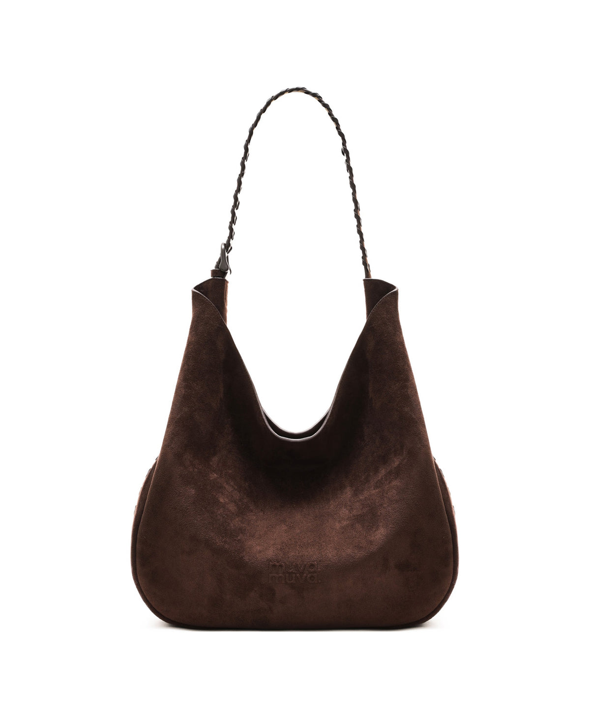Lace-Up Hobo Bag in Chocolate Brown
