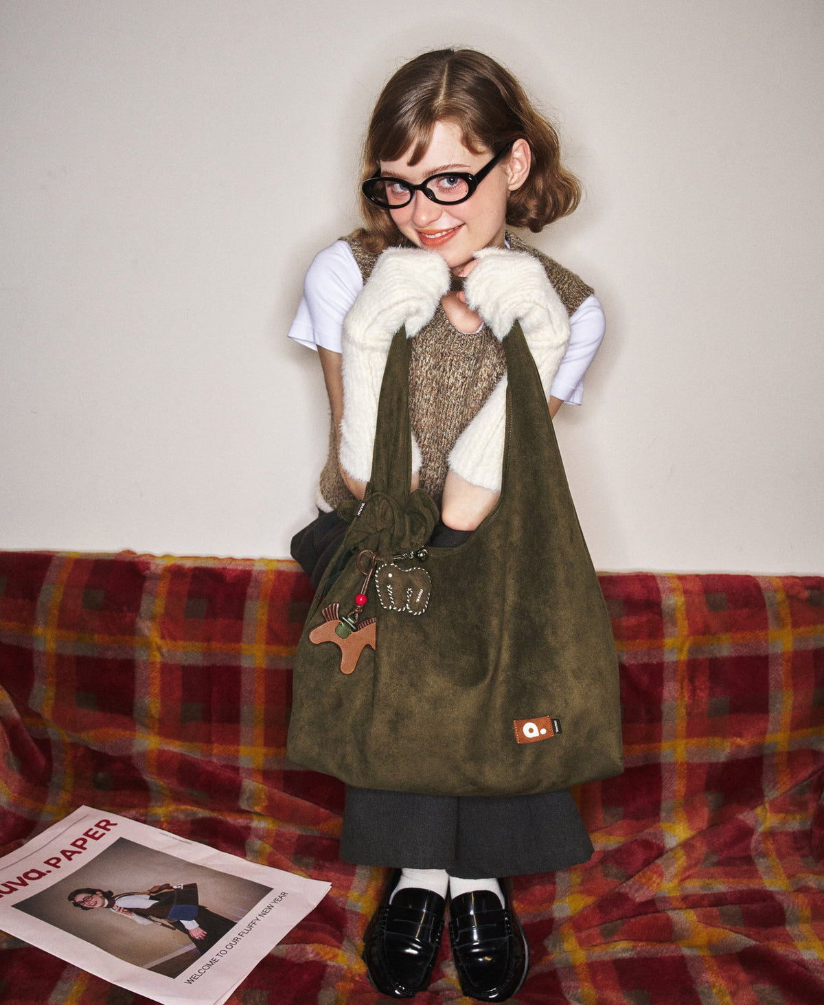 Happy Puff Bag · Olive Green