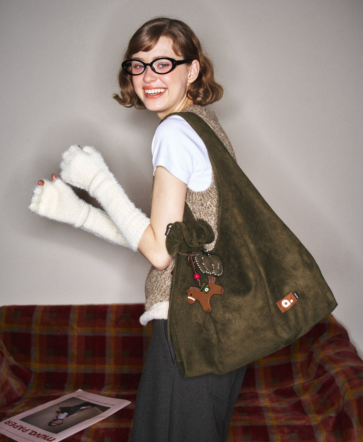 Happy Puff Bag · Olive Green