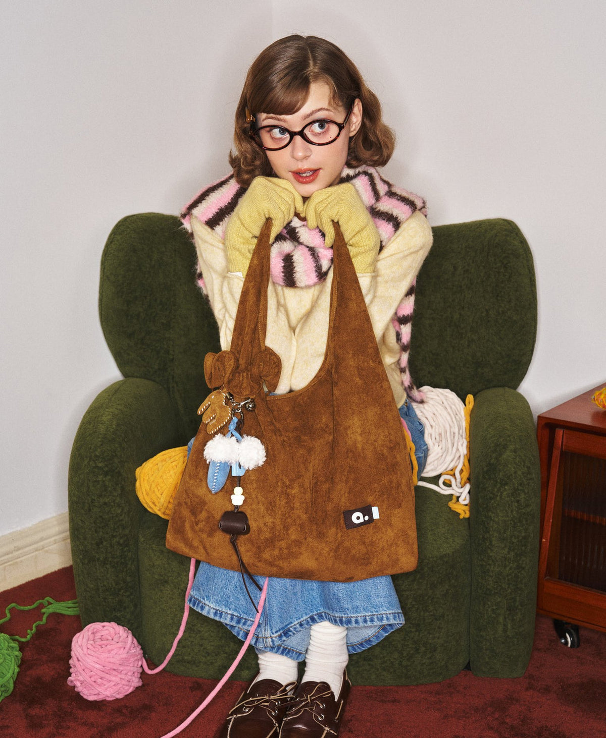 Happy Puff Bag · Caramel Brown