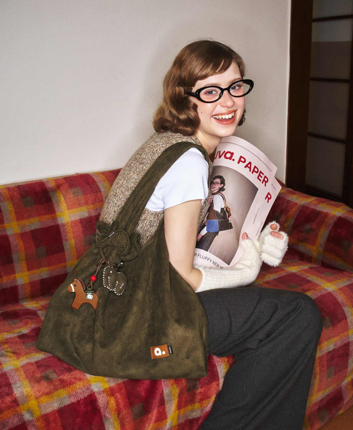 Happy Puff Bag · Olive Green