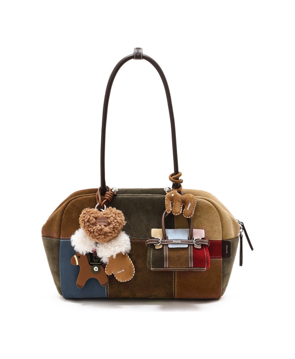 Puzzle Colour Block Boston Bag · Fair Isle Latte