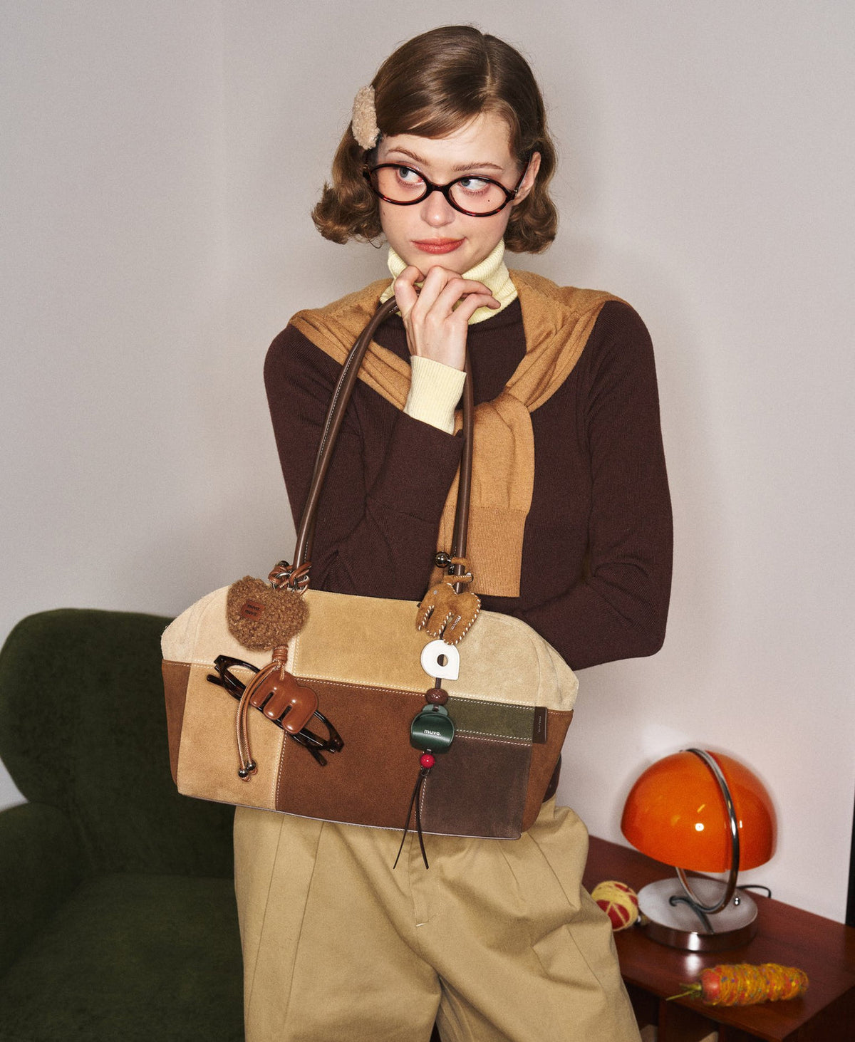 Puzzle Colour Block Boston Bag · Caramel Brownies