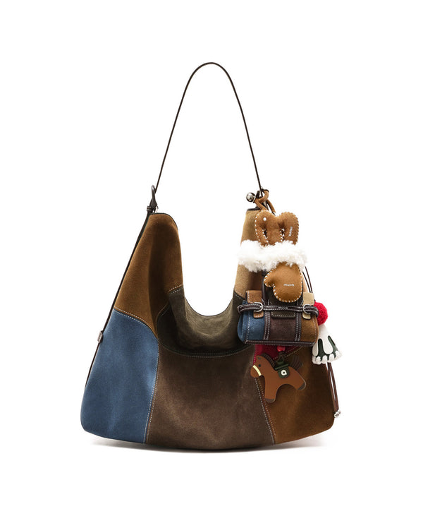 Puzzle Colour Block Hobo Bag · Fair Isle Latte