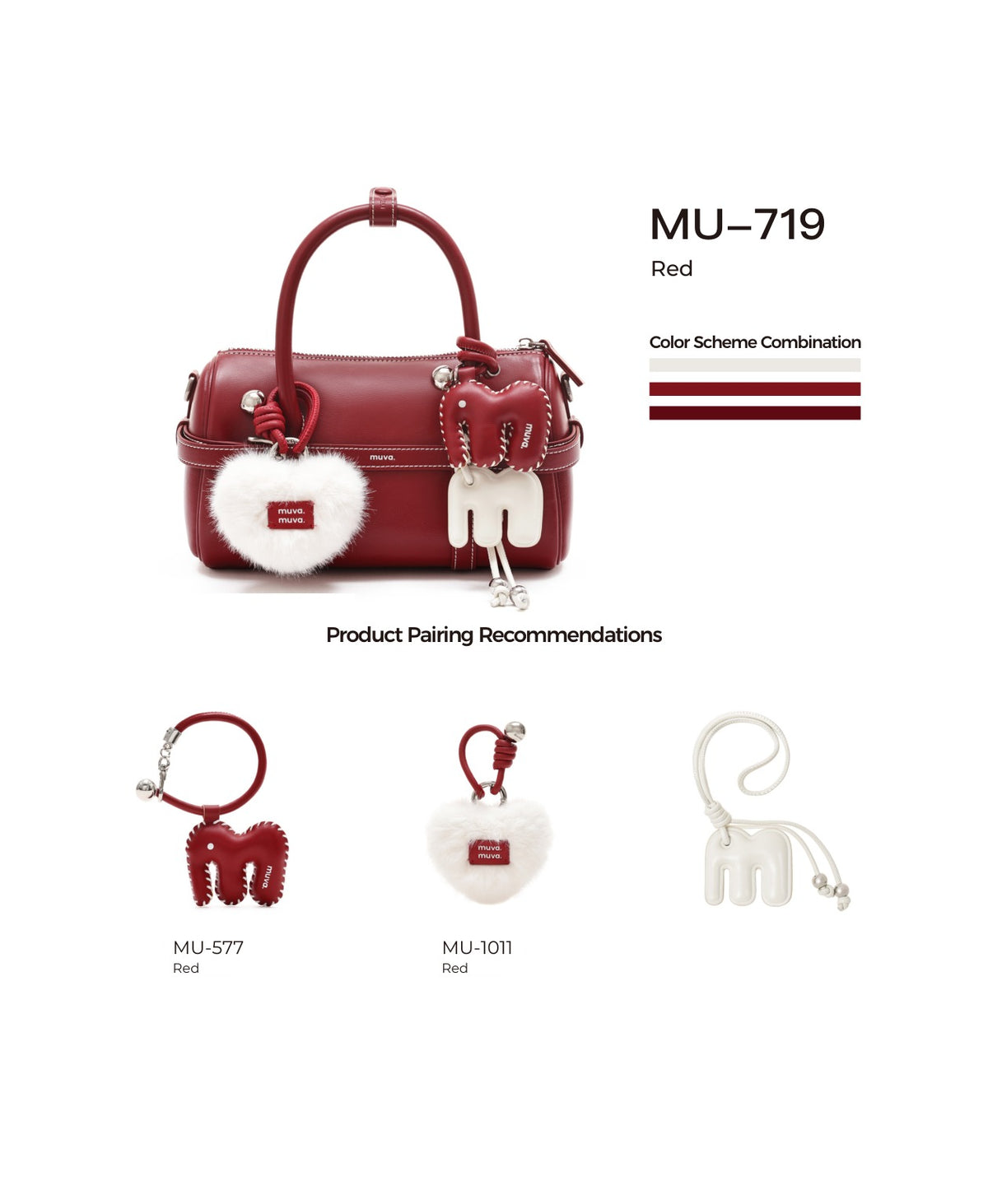 Hopscotch Tales Pillow Bag · Red with its matching charms: official pairing guide