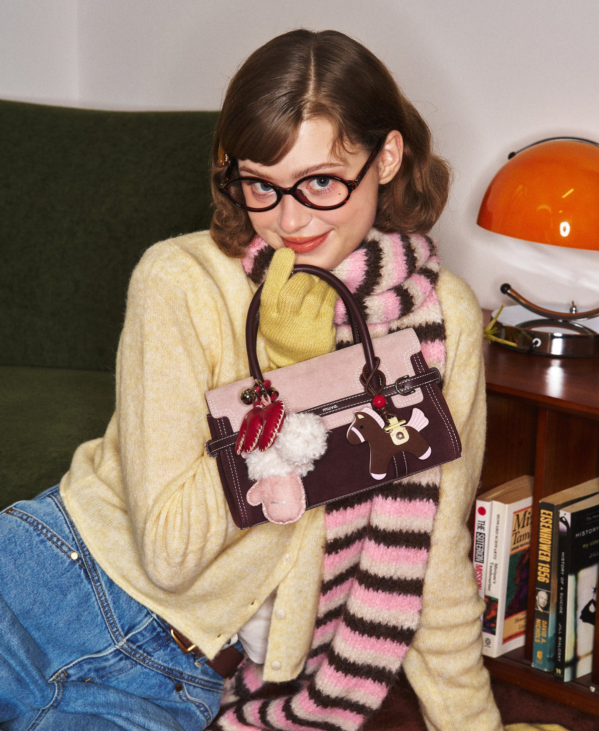 Christmas Mitten Charm · Peach Pink