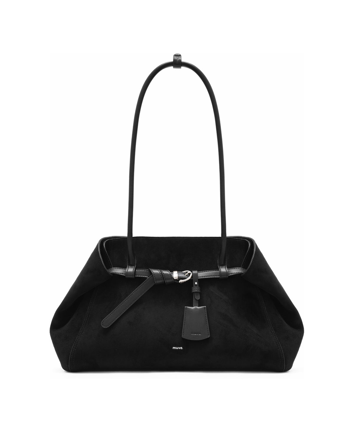 Tab Strap Fold-Over Shoulder Bag · Mousse Black