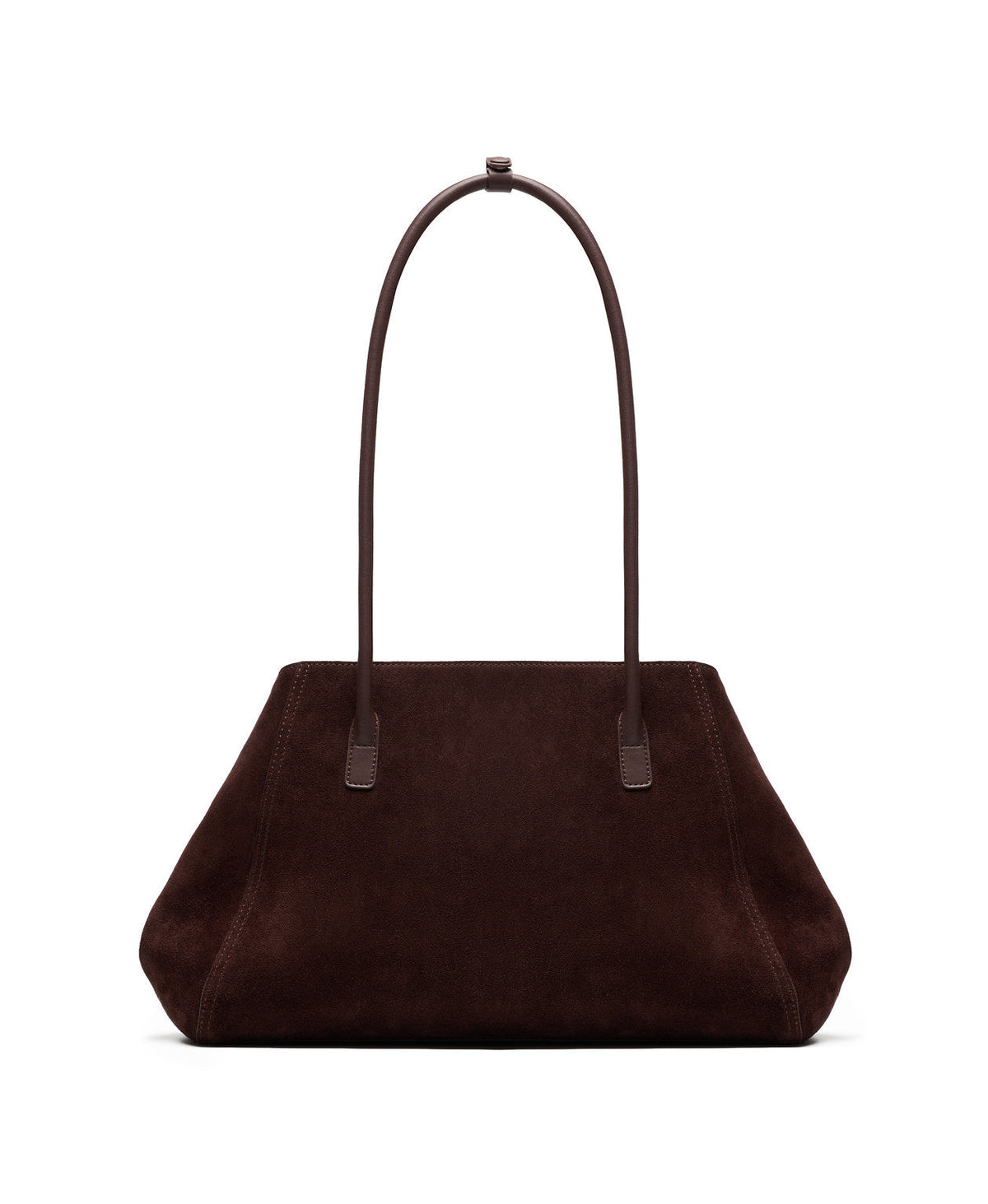 Tab Strap Fold-Over Shoulder Bag · Suede · Berry