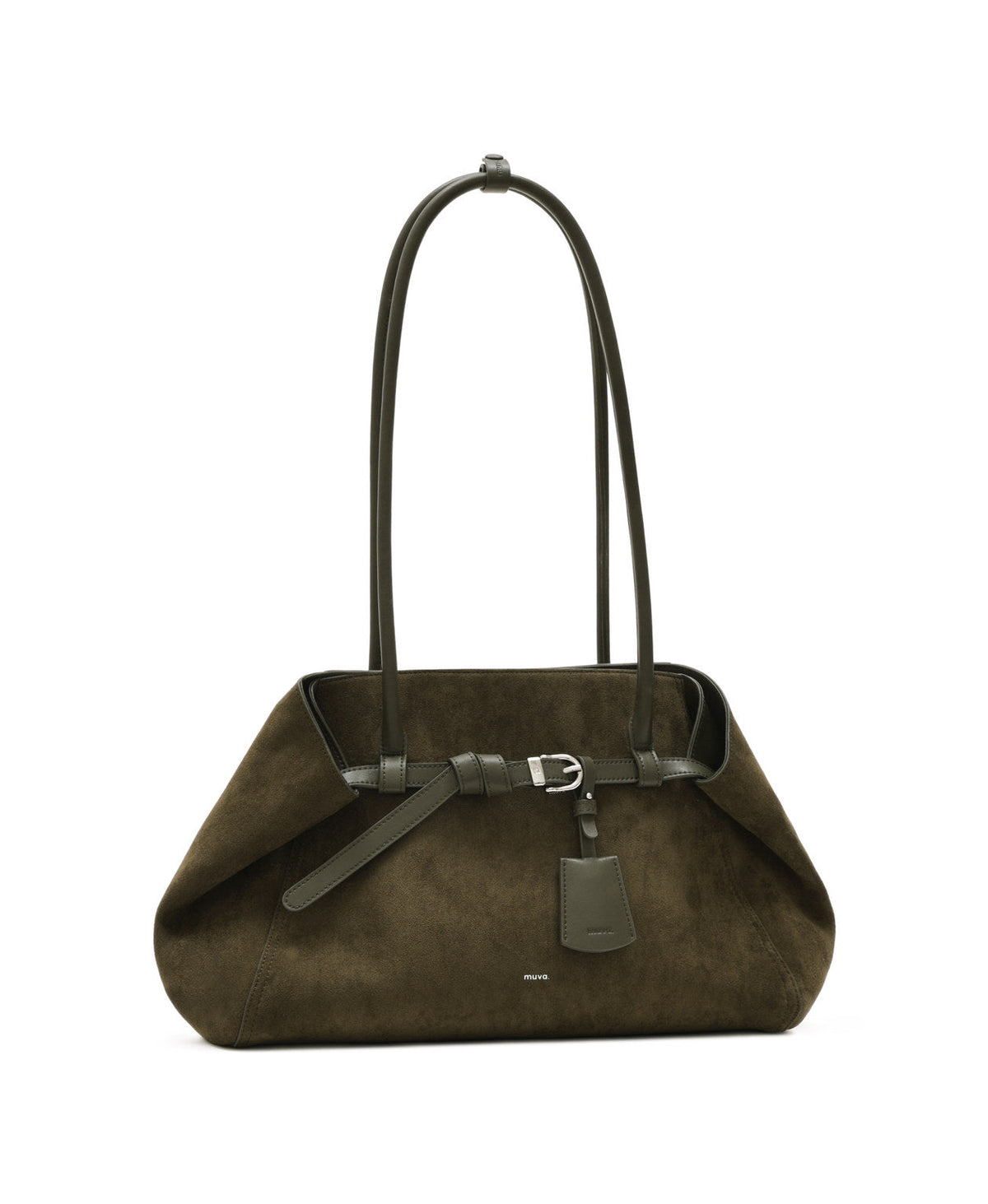 Tab Strap Fold-Over Shoulder Bag · Olive Green