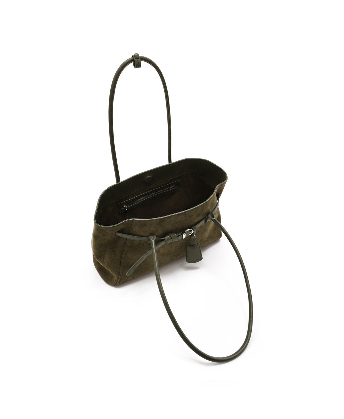 Tab Strap Fold-Over Shoulder Bag · Olive Green