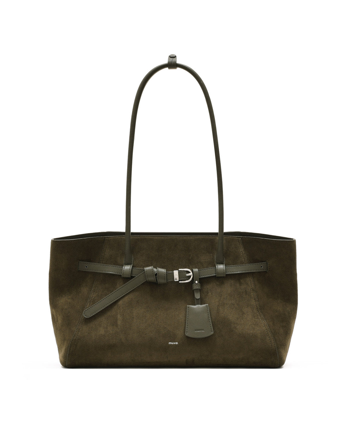 Tab Strap Fold-Over Shoulder Bag · Olive Green
