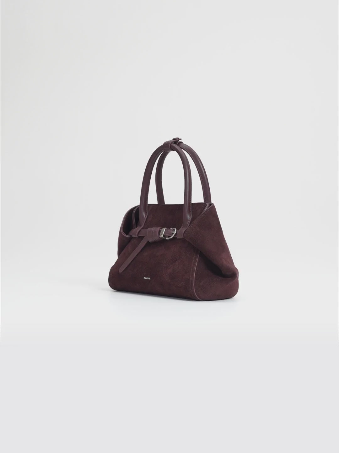 Tab Strap Fold-Over Handbag · Suede video