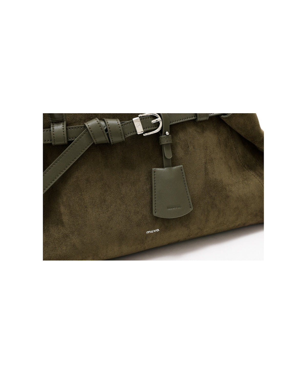 Tab Strap Fold-Over Shoulder Bag · Olive Green