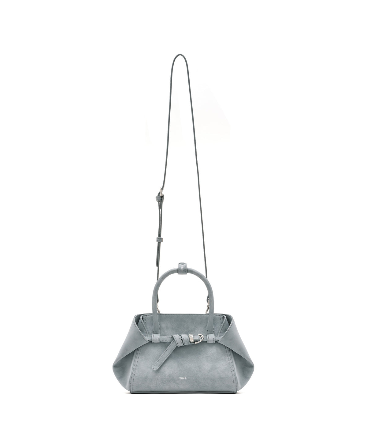Tab Strap Fold-Over Handbag in Microsuede, product view 12