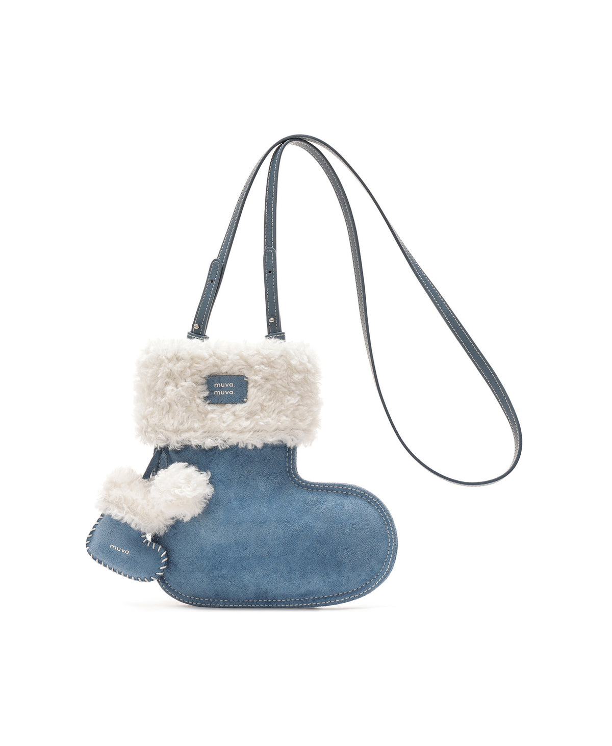 Roly-Poly Fluffy Christmas Stocking Bag · Sea Salt Blue