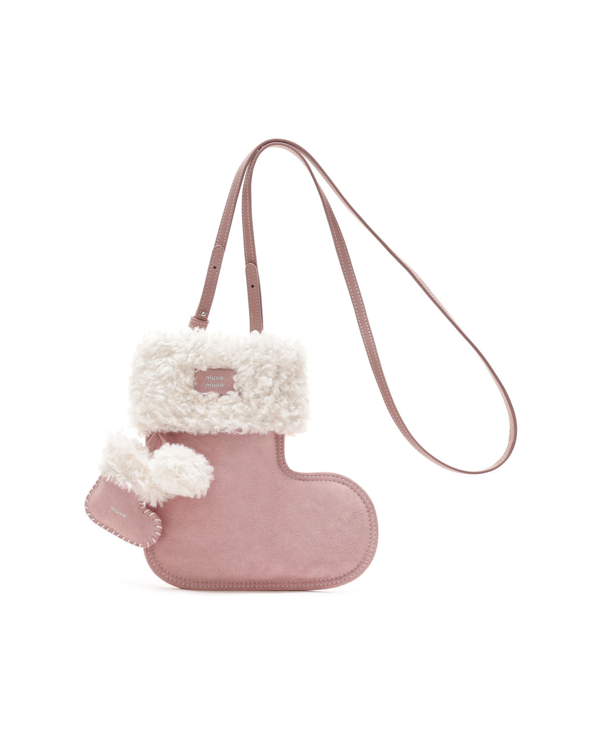 Fluffy Christmas Stocking Bag · Peach Pink