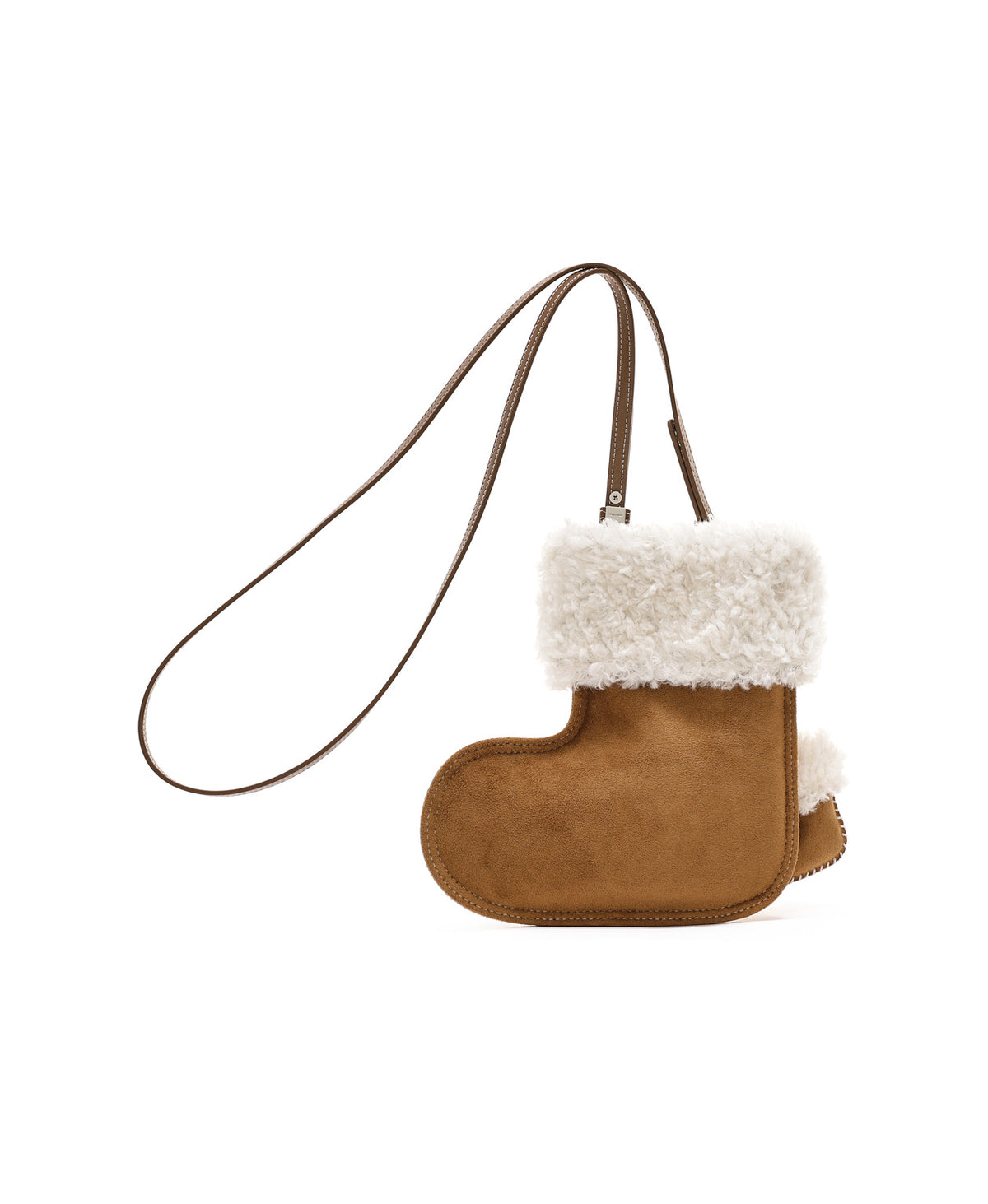Fluffy Christmas Stocking Bag · Caramel Brown